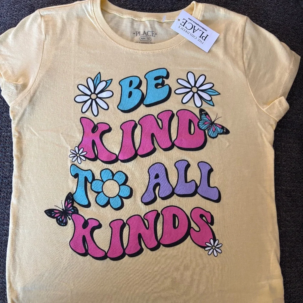 Children’s Place Girls Be Kind Graphic Tee Shirt Size M NEW WITH TAGS
